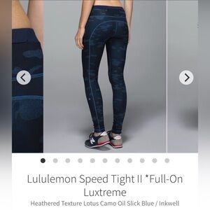 lululemon athletica Navy Camo High-Rise Pocket Leggings